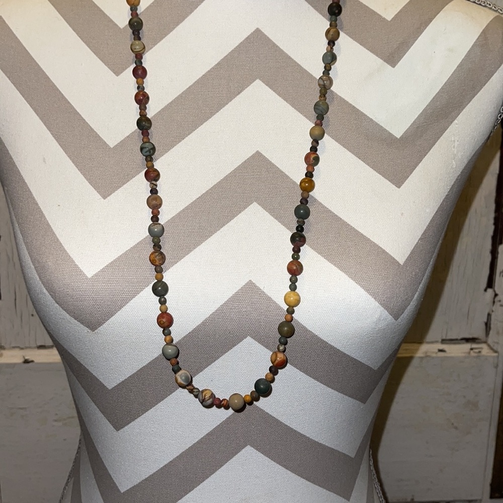Matte Jasper Long Necklace